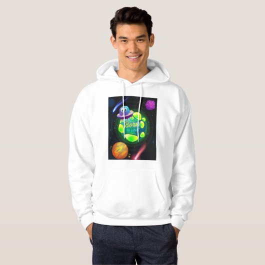 Geboren zur Umlaufbahn Hoodie (Vorne ganz)