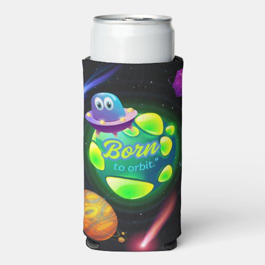 Geboren zur Umlaufbahn Selters Dosenkühler (Seltzer Vorderseite)