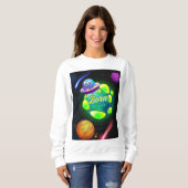 Geboren zur Umlaufbahn Sweatshirt (Vorne ganz)