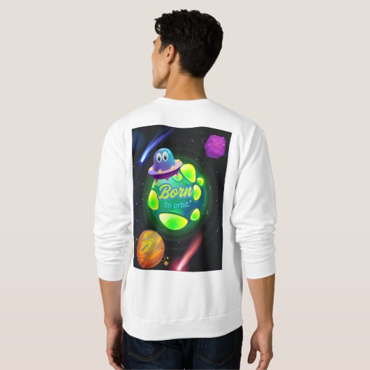 Geboren zur Umlaufbahn Sweatshirt (Schwarz voll)