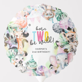 Geboren zwei Wild Safari Tiere Cool 2. Geburtstag Ballon