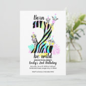 Geboren zwei wilde 2. Geburtstagseinladung Einladung (Stehend Vorderseite)