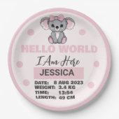Geborene Babydetails Rosa Koala Pappteller (Vorderseite)