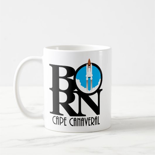 GEBORENE Cape Canaveral Rocket 11oz Kaffeetasse (Links)
