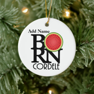 GEBORENE Cordele Gedeckter Wassermelone Keramik Ornament