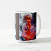 "Geborene des Inferno" - Vulkanweibchen-Portrait Kaffeetasse (VorderseiteRechts)