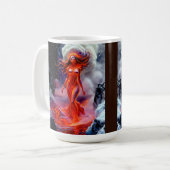"Geborene des Inferno" - Vulkanweibchen-Portrait Kaffeetasse (Vorderseite Links)