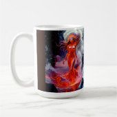 "Geborene des Inferno" - Vulkanweibchen-Portrait Kaffeetasse (Links)
