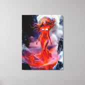 "Geborene des Inferno" - Vulkanweibchen-Portrait Leinwanddruck (Vorderseite)