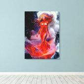 "Geborene des Inferno" - Vulkanweibchen-Portrait Leinwanddruck (Insitu (Holzboden))