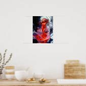 "Geborene des Inferno" - Vulkanweibchen-Portrait Poster (Küche)