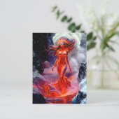 "Geborene des Inferno" - Vulkanweibchen-Portrait Postkarte (Stehend Vorderseite)