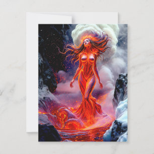 "Geborene des Inferno" - Vulkanweibchen-Portrait Postkarte