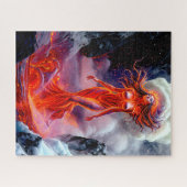"Geborene des Inferno" - Vulkanweibchen-Portrait Puzzle (Horizontal)