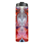 "Geborene des Inferno" - Vulkanweibchen-Portrait Thermosbecher (Vorderseite)