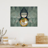 Geborene eines KürbisART PRINT Hexengothie Poster (Küche)