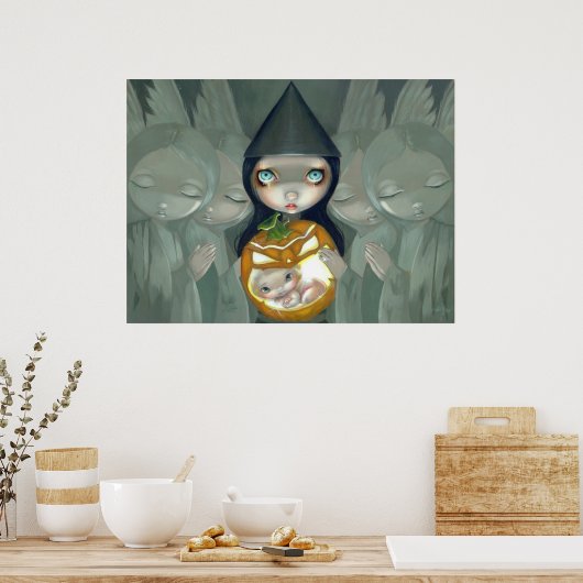 Geborene eines KürbisART PRINT Hexengothie Poster (Küche)