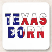 Geborene Flagge von Texas Getränkeuntersetzer (Vorderseite)
