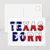 Geborene Flagge von Texas Postkarte (Vorne/Hinten)
