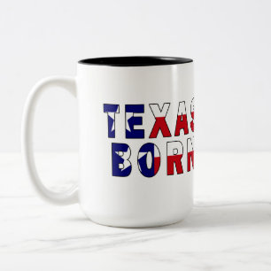 Geborene Flagge von Texas Zweifarbige Tasse