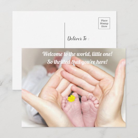 Geborene Glückwünsche Postkarte (Vorne/Hinten)