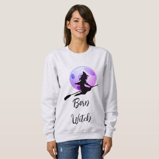 Geborene Hexe - Halloween Sweatshirt (Vorne ganz)