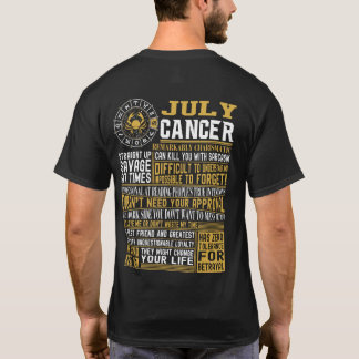 Geborene im Juli Krebstatsachen T-Shirt