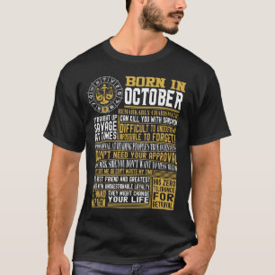 Geborene im Oktober Tatsachen T-Shirt