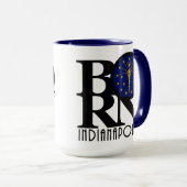 GEBORENE Indianapolis 15 Oz Tasse (VorderseiteRechts)