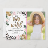Geborene Jungtiere Jungle Leopard Print Geburtstag Einladung (Vorderseite)