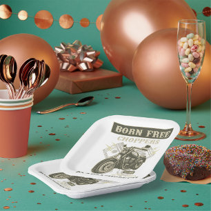 Geborene kostenlose Chopper Massachusetts Pappteller