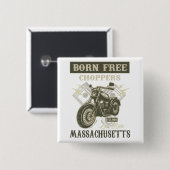 Geborene kostenlose Chopper Motorrad Massachusetts Button (Vorne & Hinten)