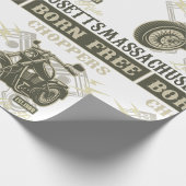 Geborene kostenlose Chopper Motorrad Massachusetts Geschenkpapier