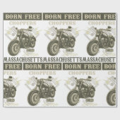 Geborene kostenlose Chopper Motorrad Massachusetts Geschenkpapier (Flach)