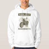 Geborene kostenlose Chopper Motorrad Massachusetts Hoodie (Vorderseite)