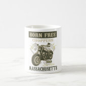 Geborene kostenlose Chopper Motorrad Massachusetts Kaffeetasse