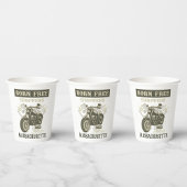 Geborene kostenlose Chopper Motorrad Massachusetts Pappbecher