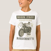 Geborene kostenlose Chopper Motorrad Massachusetts T-Shirt (Vorderseite)