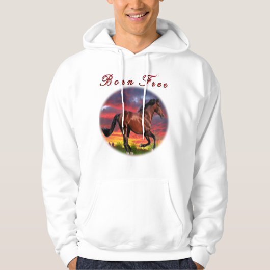 Geborene Pferde Hoodie (Vorderseite)