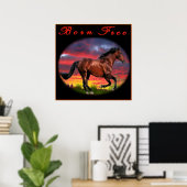 Geborene Pferdekunst Poster (Heimbüro)