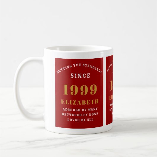 Geborene Rote Standards von 1999 tragen Ihren Name Kaffeetasse (Links)