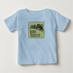 Geborene Traveller Illustration Gelber Hintergrund Baby T-shirt