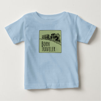 Geborene Traveller Illustration Gelber Hintergrund Baby T-shirt