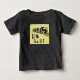 Geborene Traveller Illustration Gelber Hintergrund Baby T-shirt