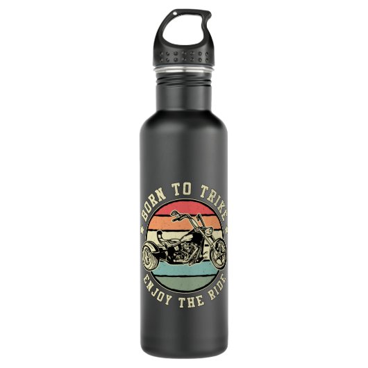Geborene Trike für Triker Genießen Sie den Motorra Edelstahlflasche (Vorderseite)