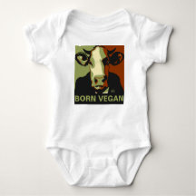 Geborene Vegane Camouflage Pop Art Cow Baby Jumper