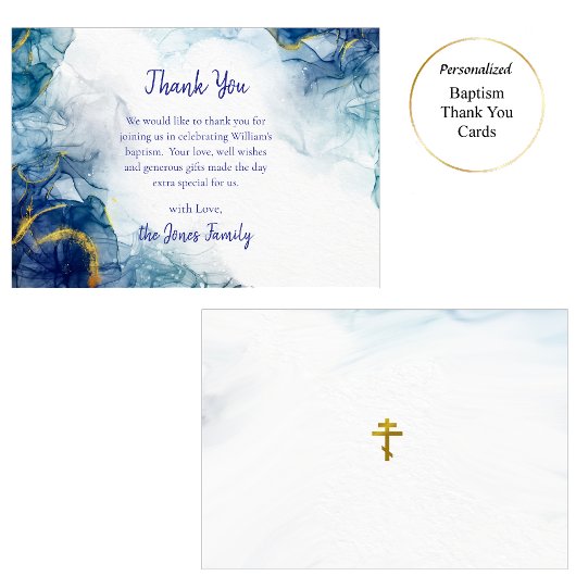 Geborene von Wasser und Geist orthodoxe Taufe Dankeskarte