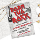 Geborene Zwei Rock - 2. Geburtstag Einladung