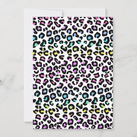 Geborene Zwei-Sei-Wildsafari Pink Girl Leopard Geb Einladung (Rückseite)