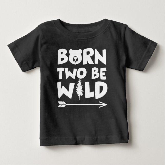 Geborene Zwei Wildtiere Baby T-shirt (Vorderseite)
